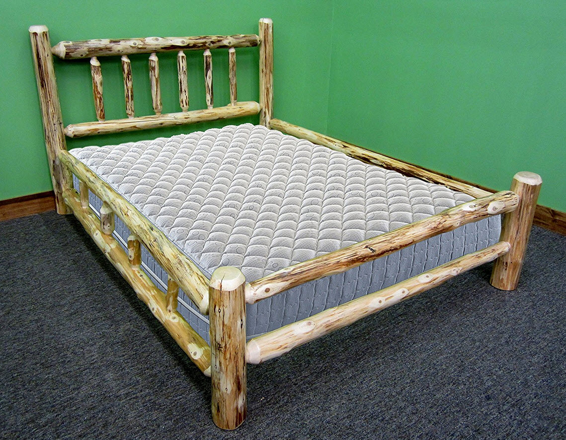Pine Log Bed Frame - b