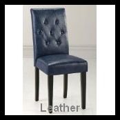 Blue Leather Dining Chair picture-2