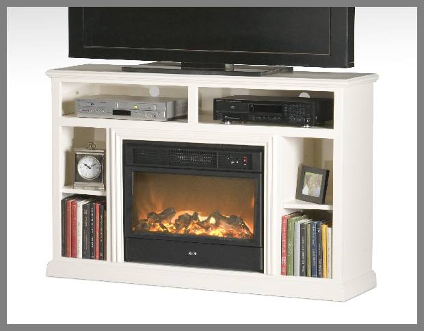 tv stands with electric fireplace image