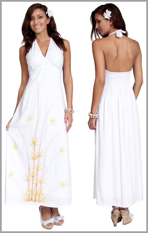long flowy white summer dress