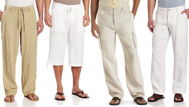 Mens linen beach pants