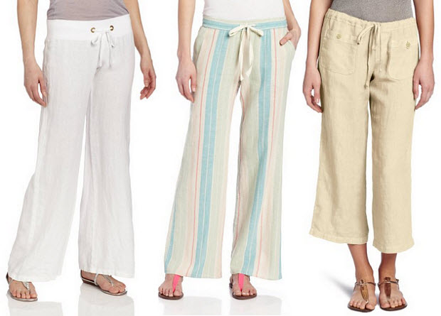 Womens linen beach pants