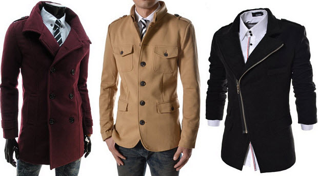 Slim fit coats for men