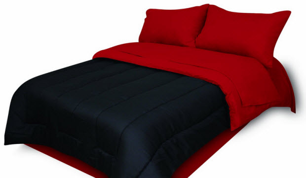Red and black bedding set