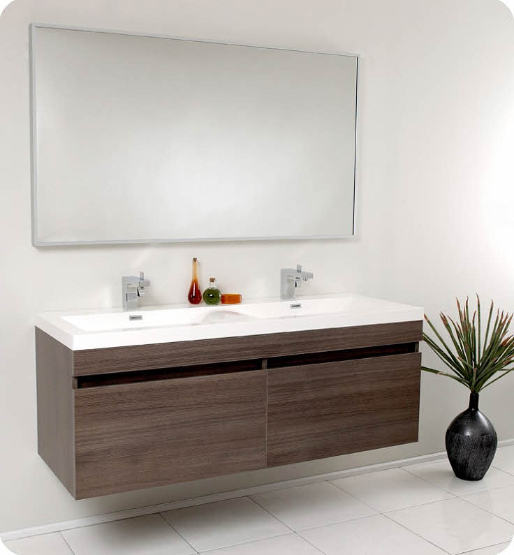 Modern double sink bathroom vanities